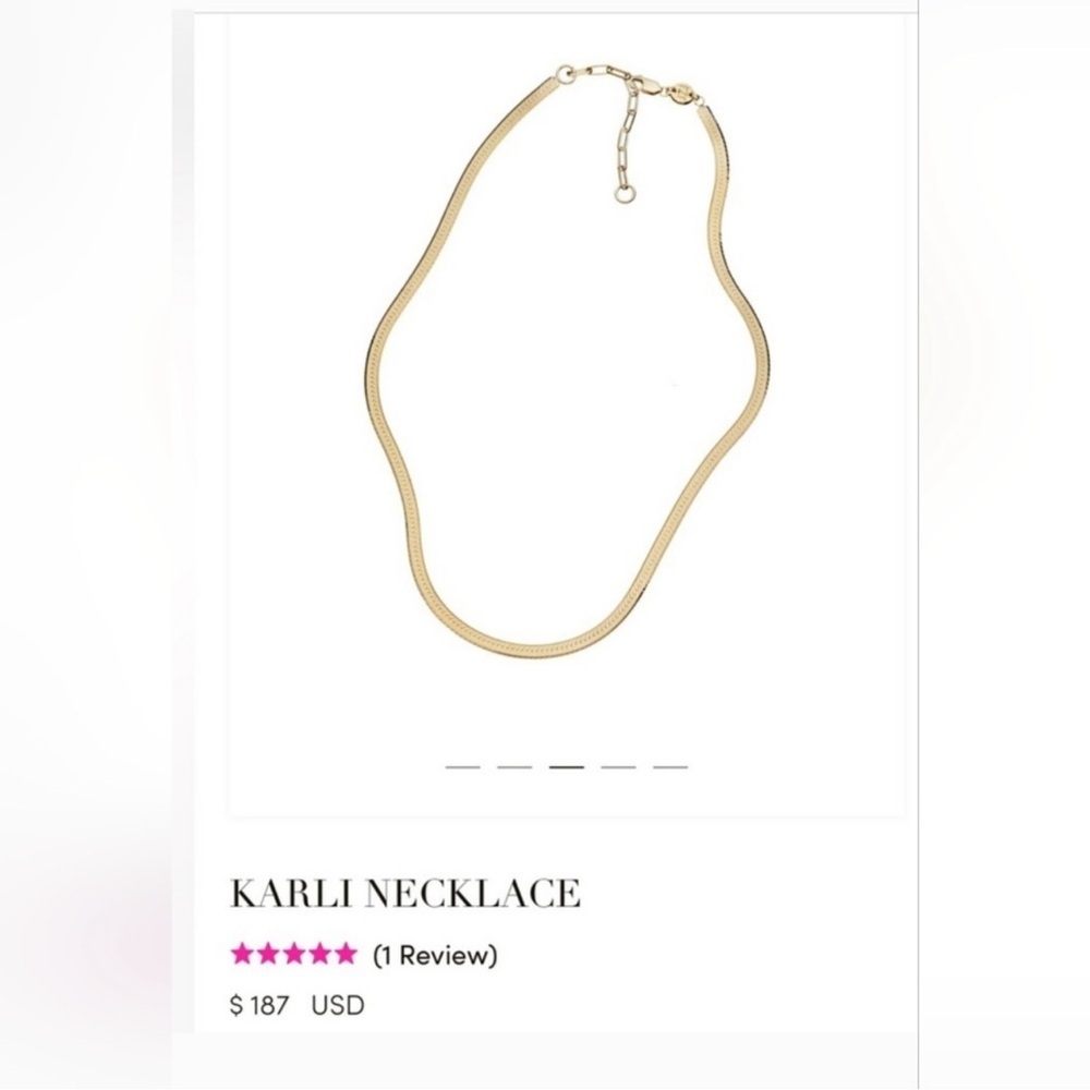 NIB Jennifer Zeuner Karli Necklace 14K yellow gold plated gold vermeil NEW - Picture 6 of 11
